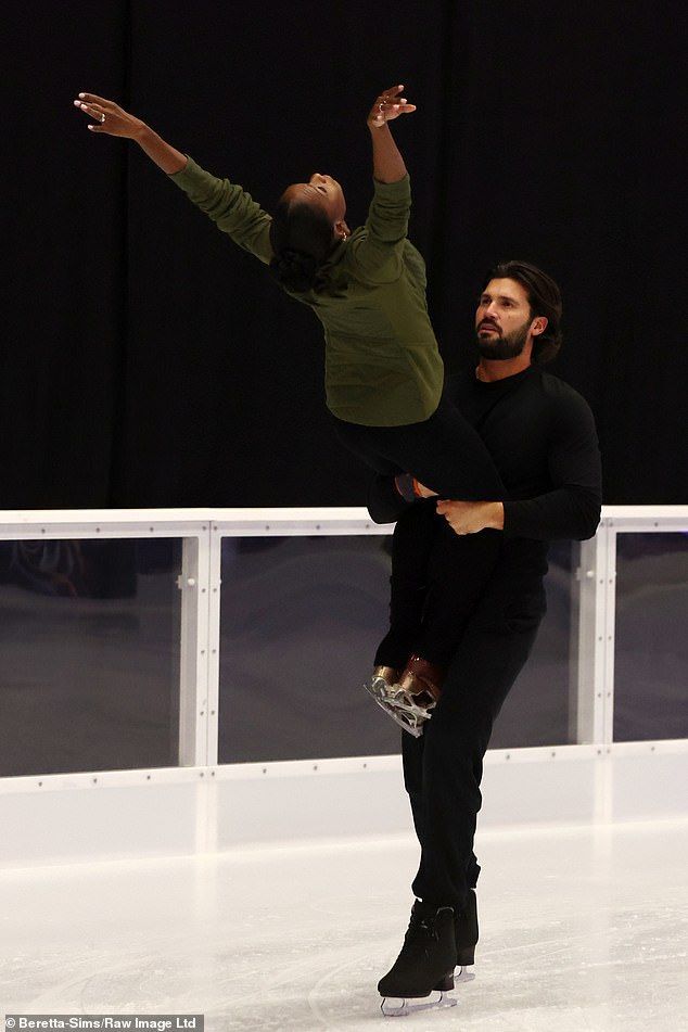 Despite Ella not being in the UK to support Dan on the ITV competition he was joined by his mum at the skating rink as rehearsed with partner Vanessa James