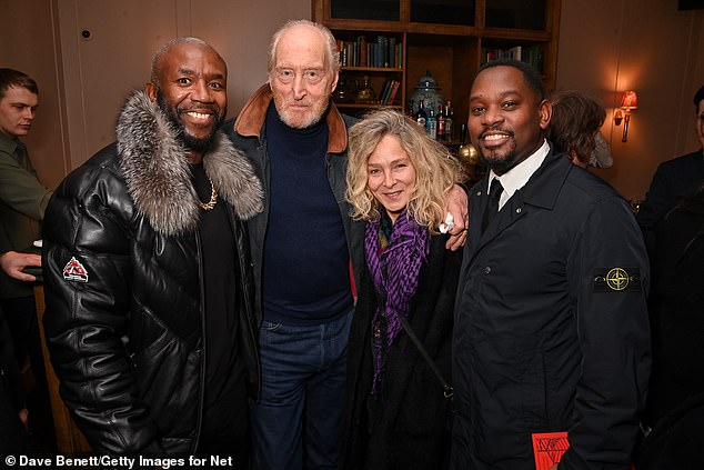 They were also joined by Jason Barrett (pictured, left) and Aml Ameen (right) at the special launch party in the capital