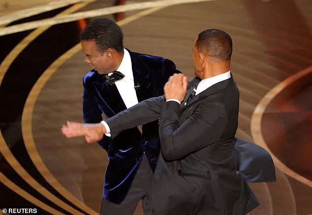 Will, 56, hit the headlines when he strode onto the stage and slapped Chris across the face during 94th Academy Awards in March 2022 (pictured)