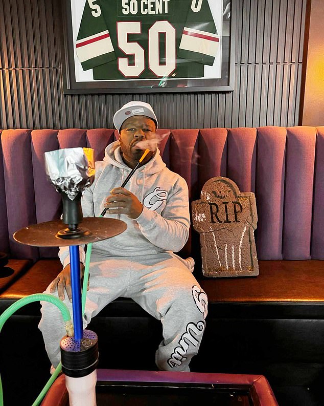 50 Cent - real name Curtis James Jackson III - shared a photo Wednesday of himself smoking a hookah while seated on a couch next to a tombstone that reads 'RIP'. He also shared a photo of Gotti, born Irving Lorenzo Jr., in the post, making it clear he was indeed referring to the late Murder Inc. co-founder