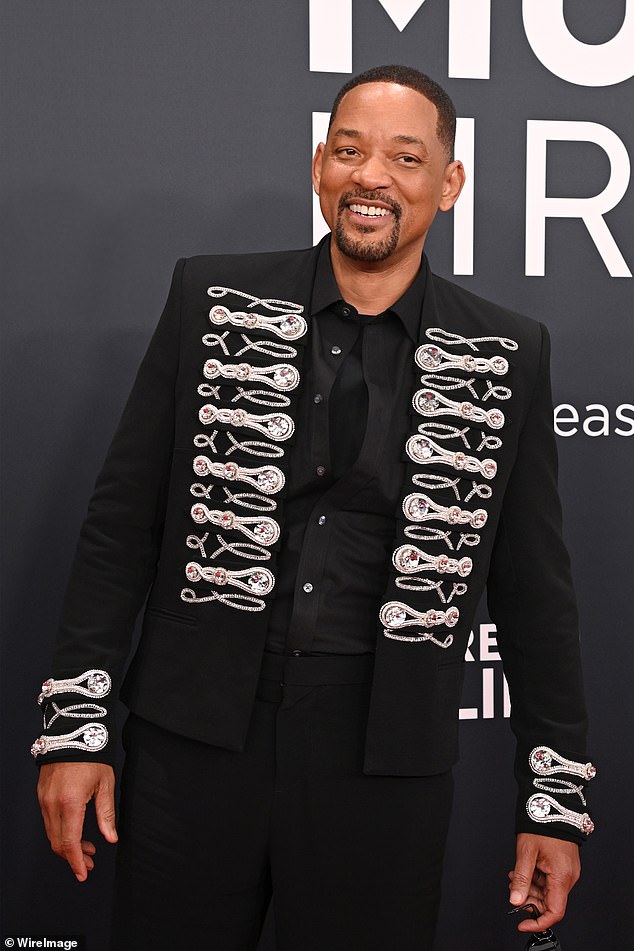 It comes after Will himself made a surprise appearance at the 2025 Grammys on Sunday, marking his first red carpet appearance since the incident (pictured)