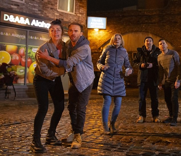 Scenes in Coronation Street after the Platt's home sets on fire in recent episodes