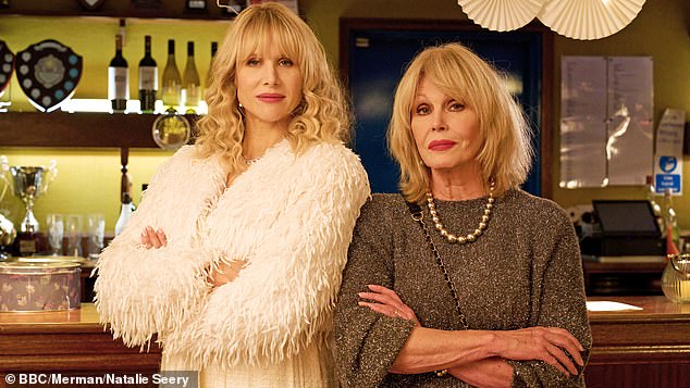 Lucy Punch (pictured, left) and Joanna Lumley (pictured, right) are pictured in character as Amanda and Felicity in Amandaland