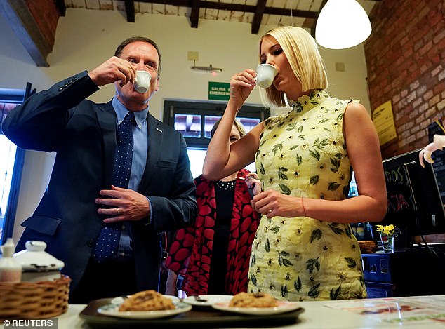 Then White House adviser Ivanka Trump and Mark Green, the head of the USAID, enjoy a coffee in a women-owned cafe in Asuncion, Paraguay in September 2019