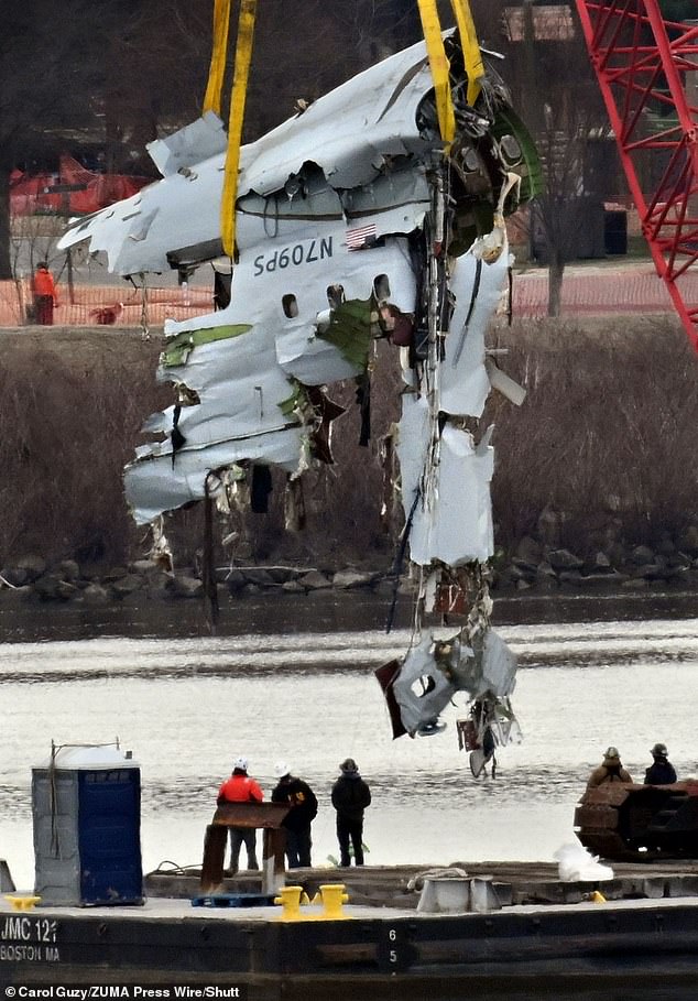 Wreckage from the doomed American Airlines plane was recovered on Monday