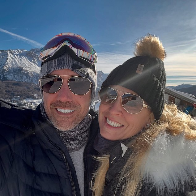 Gino pictured with his wife Jessica while on a ski trip