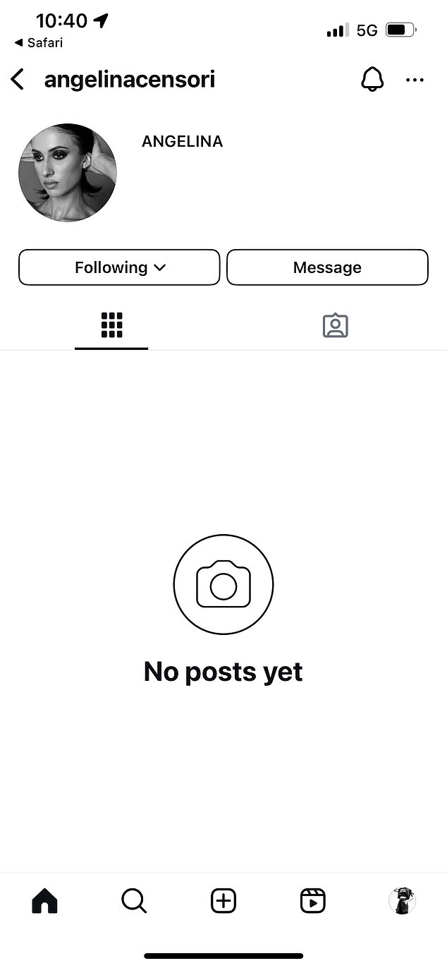 Angelina Censori has deleted her Instagram account - wiping any traces of her copycat looks