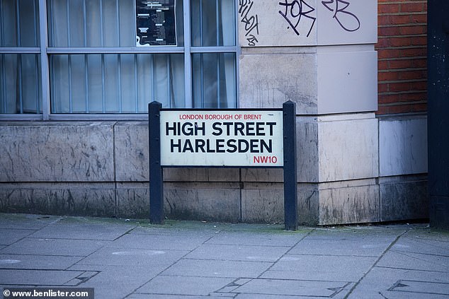 A sign for High Street Harlesden in NW10, north west London