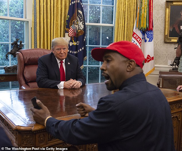 West, pictured in the Oval Office in 2018, appealed to Trump to release Diddy from custody