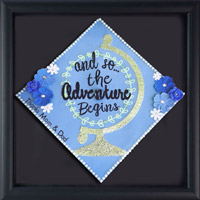 The New School graduation cap shadow box frame - Graduation Cap Shadow Box in Obsidian
