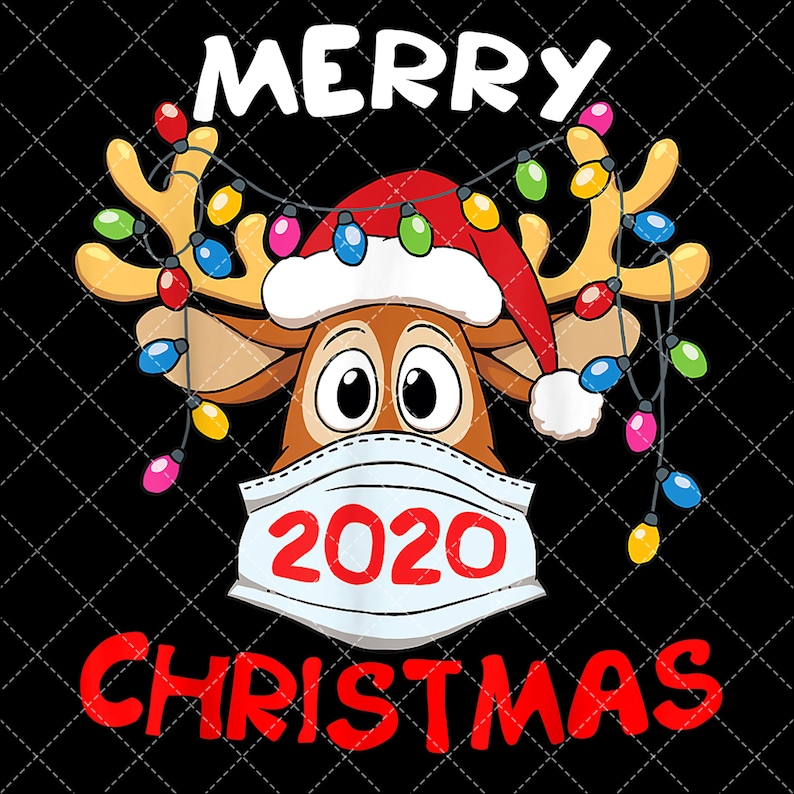 Merry Christmas 2020 Reindeer In Face Mask Quarantine image 0