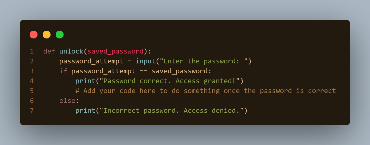 A preview of the most important line of code.