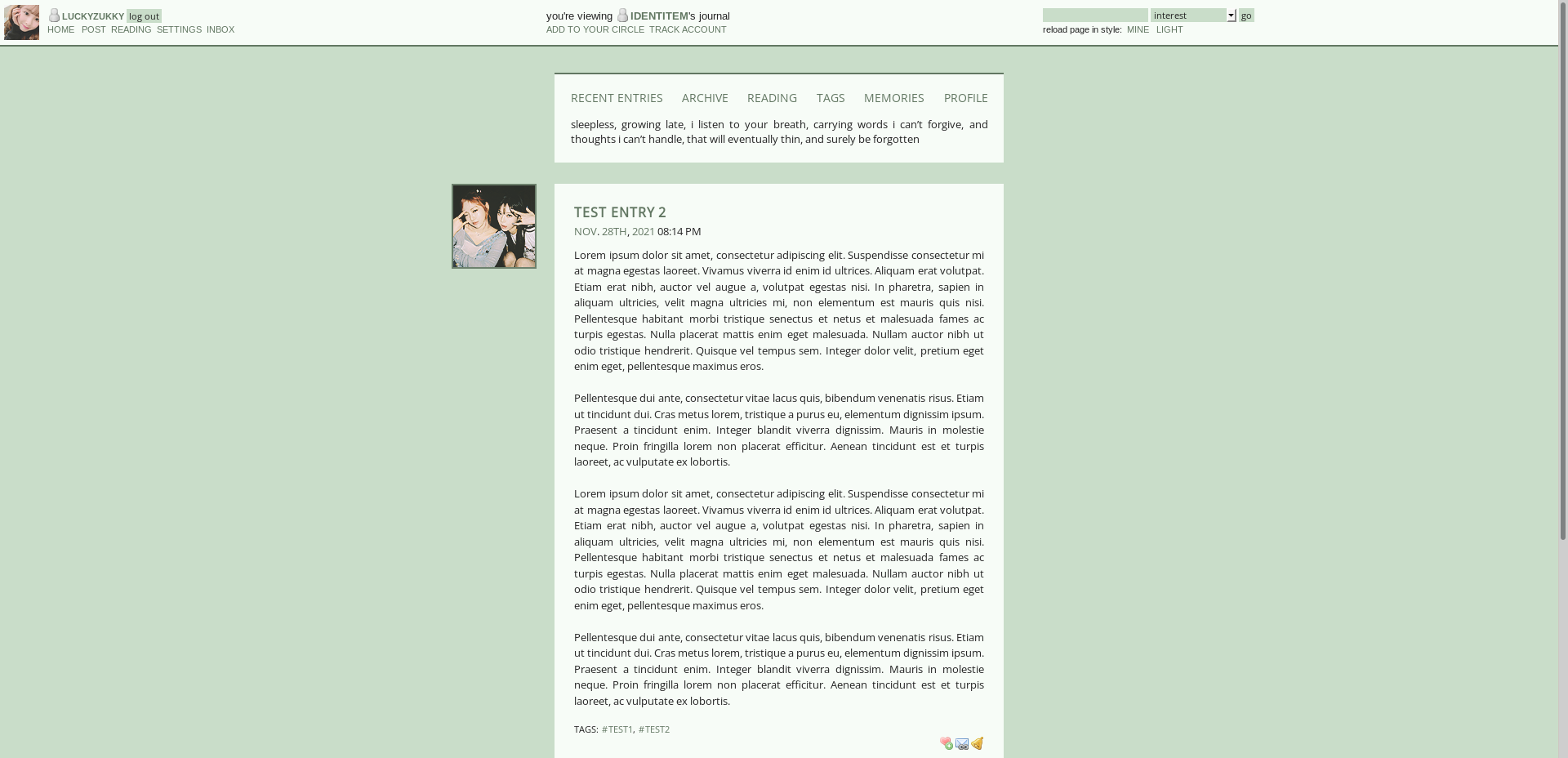 preview of my layout 'mirrors'