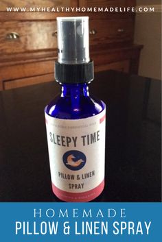 DIY Sleepy Time Pillow & Linen Spray | Homemade Sleep Spray | Essential Oil Recipes | My Healthy Homemade Life Sleep Oils, Diy Linen Spray, Essential Oil Spray Recipes, Diy Room Spray, Homemade Pillows, Sleep Spray, Bath Recipes, Essential Oil Spray