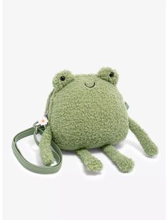 Frog Fuzzy Figural Crossbody Bag Stuffie Backpack, Frog Plushie Aesthetic, Frog Stuffed Animal Pattern, Frog Merch, Cute Frog Stuff, Weird Bags, Frog Purse, Frog Accessories, Fun Purses