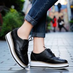 Black Lace up Platform Oxford Shoes · KoKo Fashion · Online Store Powered by Storenvy Platform Oxford Shoes, Pinterest Pretty, Oxford Platform Shoes, Oxford Platform, High Quality Shoes, Online Fashion Stores, Art Fashion, High Quality Leather, Pay Attention