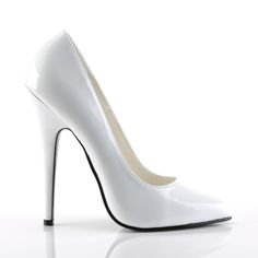 6" High Heel Pointed Toe Shoes. White Patent. Styles: Party Formal Drag Pointy Stilettos Imod-420 Classic White Heels For Party, Classic White Party Heels, Alternative Shoes, Halloween Costumes Diy, Festival Shoes, Punk Boots, Pleaser Shoes, Costumes Diy, Cosplay Shoes