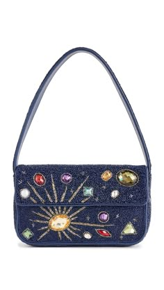 PRICES MAY VARY. Acrylic crystal embellishments, Sun and star design Length: 10.25in / 26cm, Height: 6.25in / 16cm, Strap drop: 8.25in / 21cm, Depth: 1.5in / 4cm Weight: 24oz / 0.68kg Tommy Beaded Bag Staud Beaded Bag, Staud Bags, Tommy Beaded Bag, 2025 Outfit, Celestial Blue, Embellished Bags, Crystal Bags, Fashion Vibes, Beaded Bag