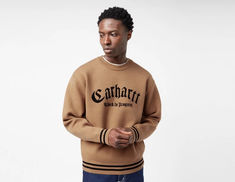 Carhartt WIP Onyx Knitted Sweatshirt Knitted Sweatshirt, Carhartt Work In Progress, Sweatshirts Online, Knit Sweatshirt, Carhartt Wip, Brown Sweater, Onyx, Sweatshirts