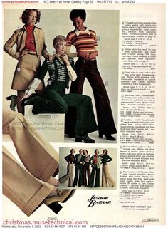 70's Sears Catalog, 70s Fall Outfits, 70s Catalog, Earth Tone Wardrobe, 70s Culture, 1970s Pants, 70s Fashion Hippie, Shelley Hack