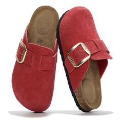 PRICES MAY VARY. 𝗠𝗲𝗺𝗼𝗿𝘆 𝗙𝗼𝗮𝗺 𝗣𝗮𝗱𝗱𝗶𝗻𝗴: Enjoy all-day comfort with the memory foam padding in these womens shoes. The soft cushioning conforms to the shape of your feet, providing a custom fit and reducing foot fatigue. Perfect for long hours, whether you're wearing mules for Women 2025 or clogs for women. 𝗦𝘂𝗲𝗱𝗲 𝗨𝗽𝗽𝗲𝗿: Crafted with a soft, durable suede upper, these womens mules offer a sophisticated and stylish look. The quality material adds a luxurious feel, making th