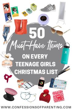 Shopping for teenage girls can be overwhelming!  We have the Ultimate list of 50 must-have items on every teenage girls Christmas List. Xmas List Ideas Teens, Girls Christmas List, Christmas List Ideas Teenage Girl, Xmas List Ideas, Christmas List Ideas, Christmas Presents For Girls, Trending Christmas Gifts