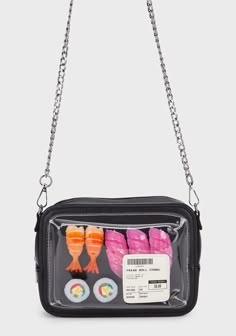 Current Mood Freak Roll Sushi Combo Crossbody Bag - Multi – Dolls Kill Weird Bags, Platter Design, Funky Purses, Mood Grunge, Novelty Fashion, 90s Platform Shoes, Current Mood Clothing, Roll Sushi, Sushi Platter