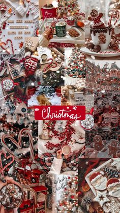 a collage of christmas cookies and other holiday treats, with the words christmas written on it