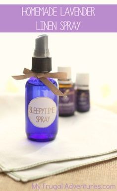 Super simple homemade lavender linen spray.  This is a perfect sleepytime spray for adults or children to help get a better night's sleep! Essential Oil Spray, Diy Essentials, Diy Essential Oils, Linen Spray, Oil Uses