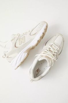 New Balance 530 Sneakers | Free People White New Balance Shoes Women, Cheap White Shoes, New Balance With Leggings, Everyday Women Shoes, New Balance Shoes Neutral, Cute Comfy Sneakers, Cute Women Sneakers, Best Neutral Sneakers For Women, New Balance Gym Shoes