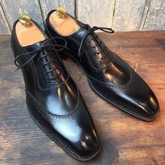 Handmade Trending Black Leather Lace Up Almond Toe Men's Shoes sold by Branded_fashion2020 on Storenvy Black Fancy Shoes, Finsbury Shoes, Gentleman Shoes, Leather Formal Shoes, Bespoke Shoes, Suede Leather Shoes, High Ankle Boots, Man Shoes, Fancy Shoes