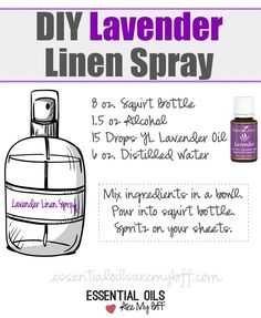 DIY Lavender Linen Spray For Restful Nights Sleep - Essential Oils Are My BFF #oilyfamilies Diy Lavender, Oils For Sleep, Essential Oil Diffuser Blends, Young Living Oils, Oil Diffuser Blends, Cleaning Recipes