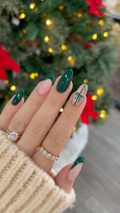 Christmas Nails Easy, Christmas Gel Nails, Her Nails, Makijaż Smokey Eye, Cute Gel Nails, Short Acrylic Nails