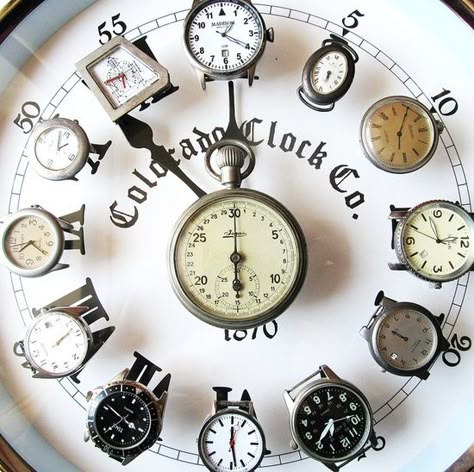 Recycler Diy, Decoration Shabby, Upcycled Projects, Deco Originale, Tic Toc, Old Watches, Diy Clock, What Time Is It, Telling Time