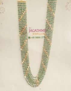 Jagadamba Jewellers, Emerald Beads Mala, Fancy Jewelry Necklace, Pearl Jewelry Design, Beautiful Gold Necklaces, Gold Jewelry Simple Necklace, Beads Mala, Fancy Jewellery Designs, Pearl Necklace Designs