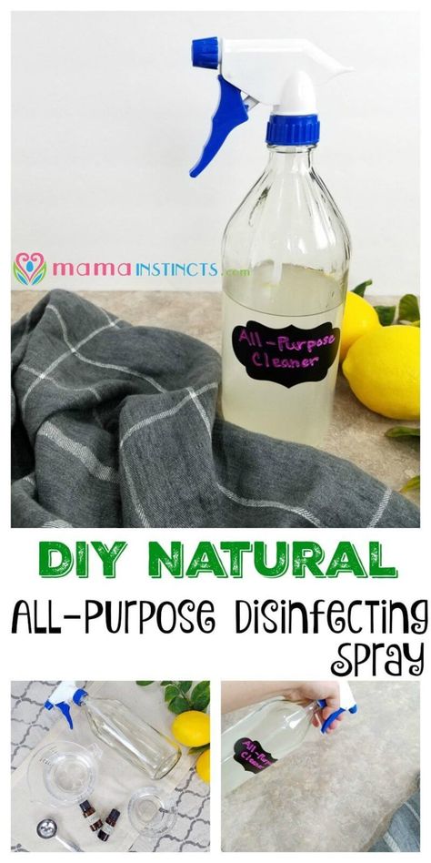 DIY Natural All-Purpose Disinfecting Spray Disinfecting Spray, Diy Cleaning Spray, Natural Cleaners Diy, Diy All Purpose Cleaner, Natural Cleaning Products Diy, Natural Cleaning Recipes, Natural Disinfectant, Toxic Cleaning Products, All Purpose Cleaner