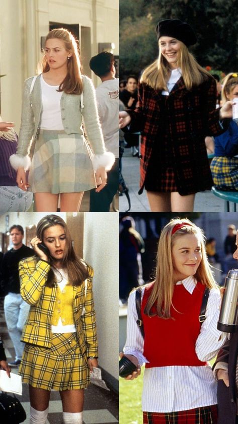 Clueless Plaid Outfit, Outfits Inspired By Clueless, Cher 90s Style, Clueless Party Outfit, Clueless Themed Outfits, Clueless Movie Outfits, Dion Clueless Outfits, Clueless Photoshoot Ideas, Cher Clueless Aesthetic Outfits