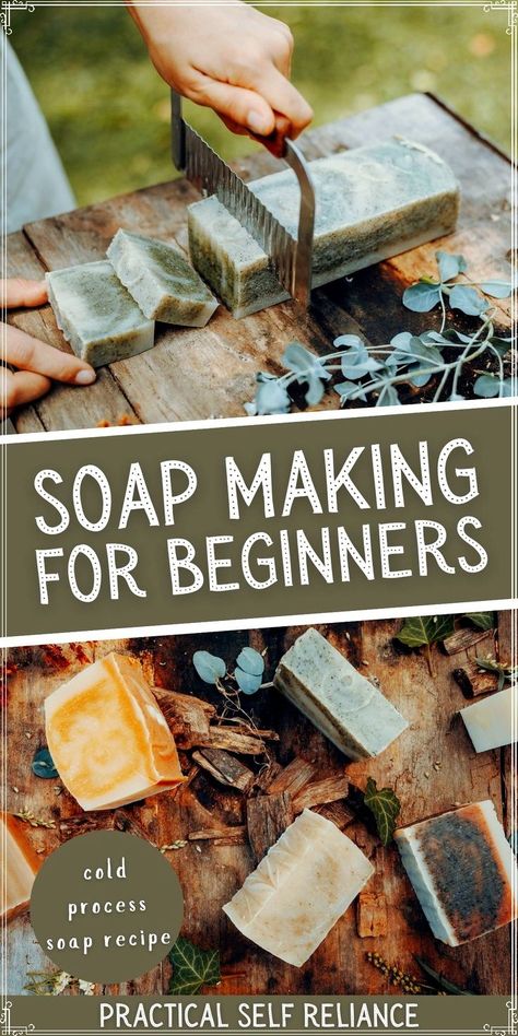 Soap Making for Beginners: Cold Process Soap Recipe - Learn how to make soap bars with this cold process soap recipe for beginners looking to refine their soap making technique! soap making for beginners | soap making ideas | cold process soap techniques Best Soap Making Supplies, Herbal Soap Recipes, Diy Bar Soap, Make Soap For Beginners, Herbal Crafts, Soap Making For Beginners, Herb Soap, Luffa Soap, Making Soaps