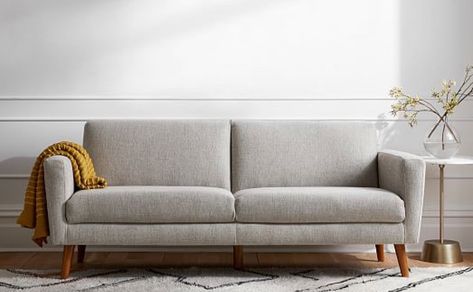 Office Sofa Design, West Elm Couch, West Elm Living Room, West Elm Sofa, Open Kitchen And Living Room, Moving Apartment, Cheap Sofas, Sofas For Small Spaces, Simple Sofa