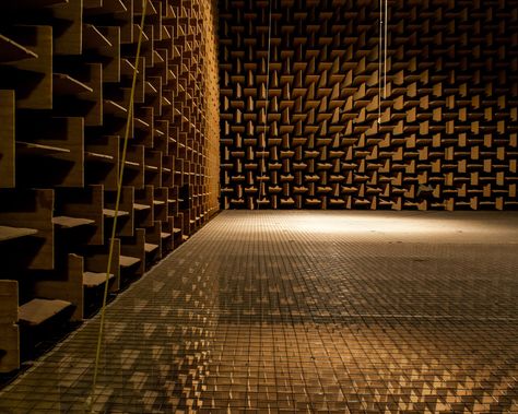 audio-anechoic-chmaber-dtu-©-alastair-philip-wiper-5 Anechoic Chamber, Audio Waves, Green Facade, Sound Art, Listening Room, Mystery Of History, New Tech, Art Basel, Music Design