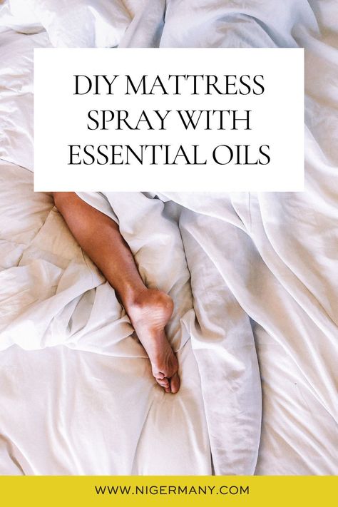 Freshen up your mattress with a homemade, natural DIY mattress spray and perfect for bedding. Deter dust mites and keep your mattress smelling fresh with essential oils. Freshen Mattress, Dust Mite Spray, Mattress Spray, Bed Spray, Sheet Spray, Diy Mattress, Diy Conditioner, Diy Lotion, Natural Mattress