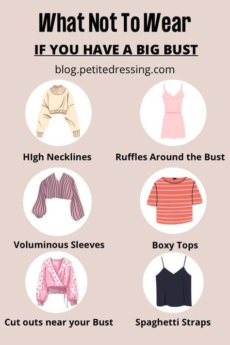 Outfits For Girls With Big Bust, Summer Outfits Big Bust, Bigger Bust Outfits, Larger Bust Outfits, Dresses For Big Bust, Big Bust Fashion, Flattering Clothes, Petite Dressing, Elegant Veils