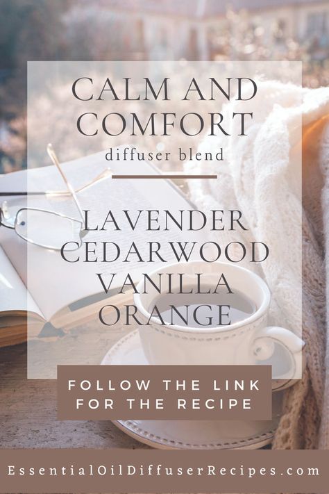 After a long and challenging day, give yourself a moment of peace to recharge. The Calm and Comfort essential oil diffuser blend is the perfect addition to your bedtime ritual, helping you unwind for a restful night's sleep. Enjoy the soothing benefits of lavender, cedarwood, vanilla, and orange essential oils in this unique blend. Spa Essential Oils, Calming Essential Oil Blends, Best Essential Oil Diffuser, Calming Oils, Essential Oil Combinations, Calming Essential Oils, Essential Oil Diffuser Blends Recipes, Essential Oils For Sleep, Oil Diffuser Recipes