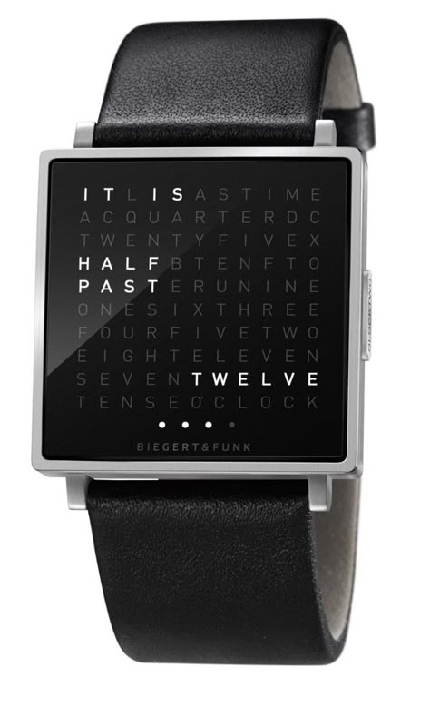 The "QLOCKTWO W" watch prefers to tell time in words and phrases rather than numbers. Timex Watches, Design Milk, Patek Philippe, Audemars Piguet, Cool Gadgets, Cool Watches, Watch Design, Funk, Time Piece