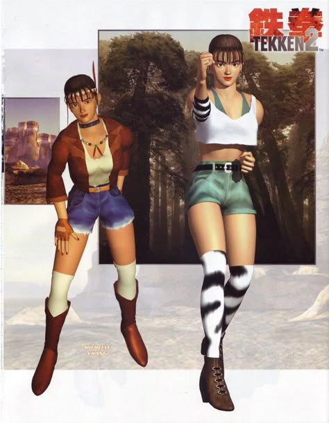 Tekken 1, Martial Arts Fashion, Jun Kazama, Tekken Art, Tekken Characters, Michelle Chang, Tekken Girls, Tekken 2, Video Game Character Design