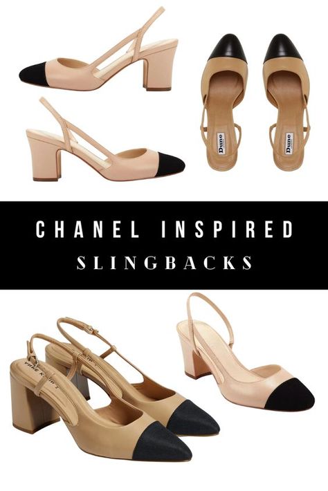 Channel Shoes, Chanel Pumps, Chanel Slingback, Aesthetic Neutral, Look Alikes, Chanel Inspired, Lady Diana, Chanel Shoes, 2024 Fashion