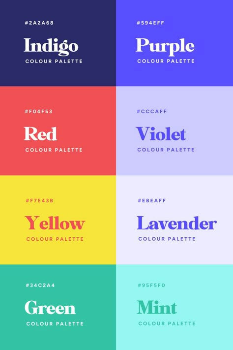 Love this vibrant & playful website color palette for a health coaching school! Click to see the perfect mix of modern & fun bright tones for your next project! #websitedesign #colorpalette #inspiration ✨ Bright Color Pallets, Violet Color Palette, Insta Logo, Mint Color Palettes, Artist Logos, Lavender Color Palette, Fun Color Palette, Color Palette Brand, Graphic Business