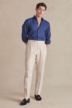 Linen Pants Outfit Men, Cream Trousers Outfit, Cream Pants Outfit, Trousers Outfit Men, Formal Pant For Men, Pants For Men Casual, Suit Guide, Linen Pants Outfit, Mens Smart Casual Outfits