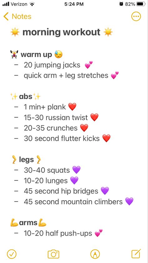 Easy Daily Workouts, Easy Morning Workout, Teen Workout Plan, Quick Morning Workout, Morning Workout Routine, Summer Body Workout Plan, Night Workout, Workouts For Teens, Daily Workout Plan