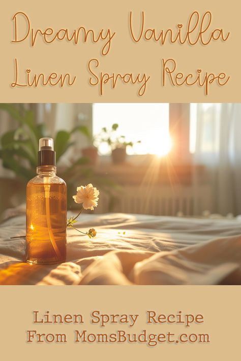 Whether you're spritzing your bedding for a restful night's sleep or freshening up your linen closet, this dreamy vanilla linen spray is sure to become a cherished part of your household routine. Diy Home Scent Spray, Linen Spray Recipe, Linen Spray Essential Oils, Diy Linen Spray, Homemade Cleaner, Homemade Cleaners Recipes, Nightly Routine, Homemade Moisturizer, Hotel Linen